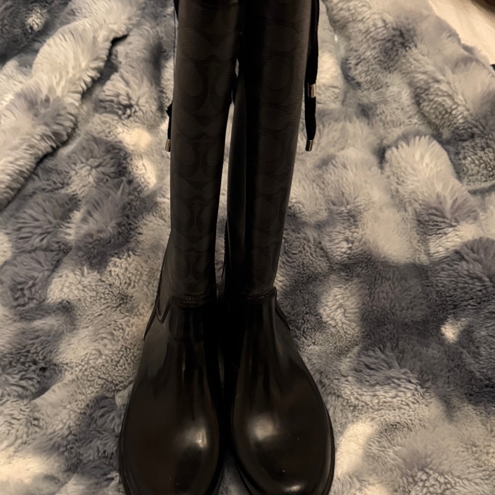 Coach Black and Dark Gray Winter Boots - Picture 4 of 5